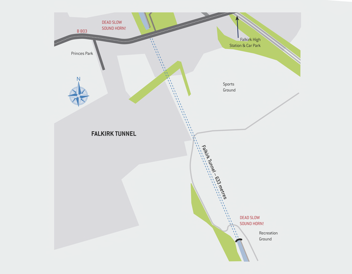 Map of the Falkirk Tunnel